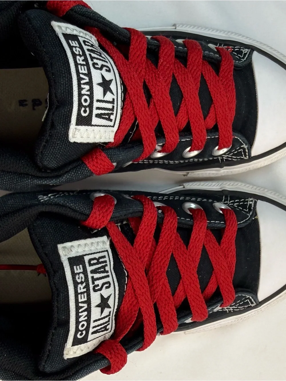 Converse Chuck Taylor All Stars Street Mid Sneakers Youth 13 Black w/ Red Laces